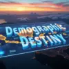 東南アジアの夜景上空に「Demographic DESTINY」と表示された未来的な画面。人口動態がASEAN各国の経済成長の見通しという宿命を決定づける様子を象徴している。