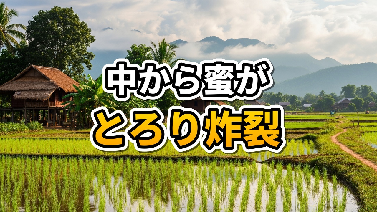 ラオスのカフェで提供される、中から黒蜜が溢れ出す揚げもち米スイーツ（カオニャオトート）