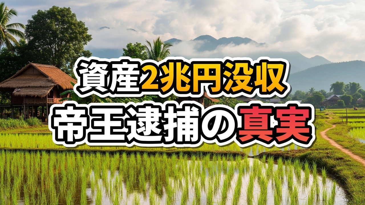 積み上げられた米ドル札束と手錠、背景に夕暮れのプライベートジェットがある象徴的な画像