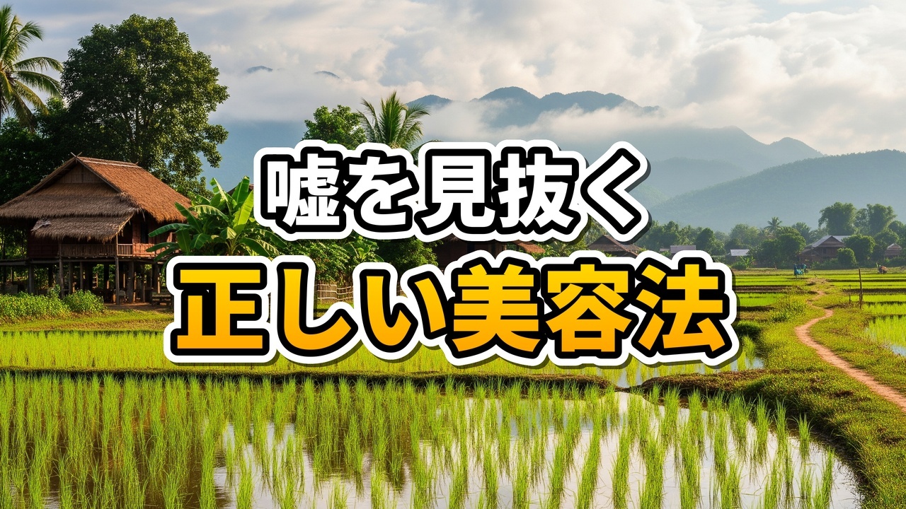 白いジャケットを着てローズクォーツのカッサプレートを顔に当てているラオス人女性のポートレート