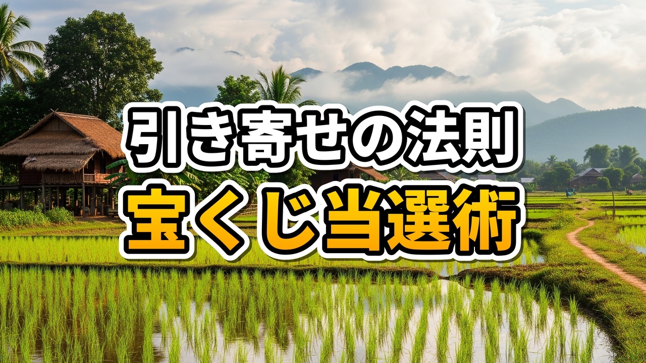 制服を着て指をクロスさせながら、空中に舞う宝くじと紙幣を想像して微笑むラオスの女子高生