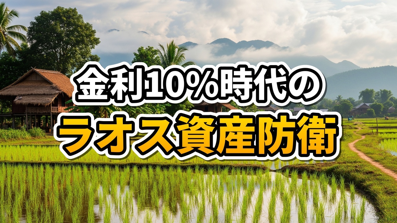 ビエンチャンの金行でゴールドのネックレスを真剣な表情で見つめるラオス人女性