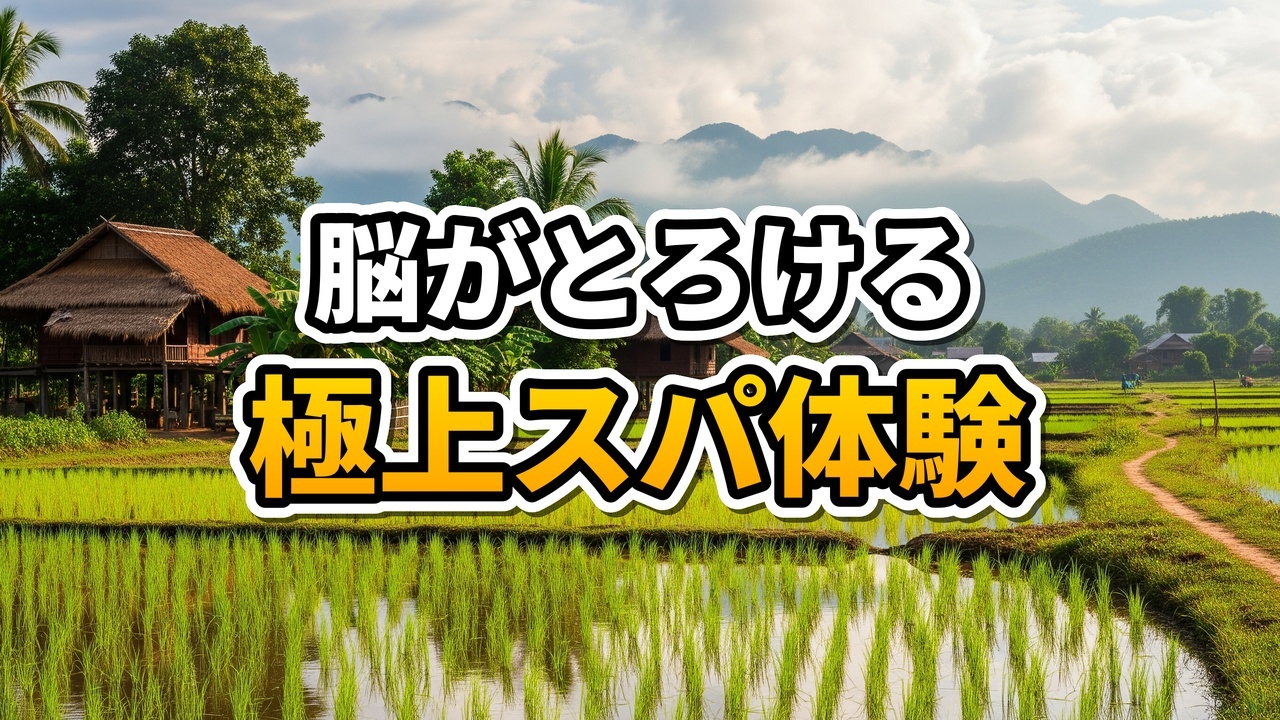 ビエンチャンのOrla Beauty Spaでインディアンヘッドスパ（シロダーラ）を受けている女性の様子。温かいオイルが額に注がれている。